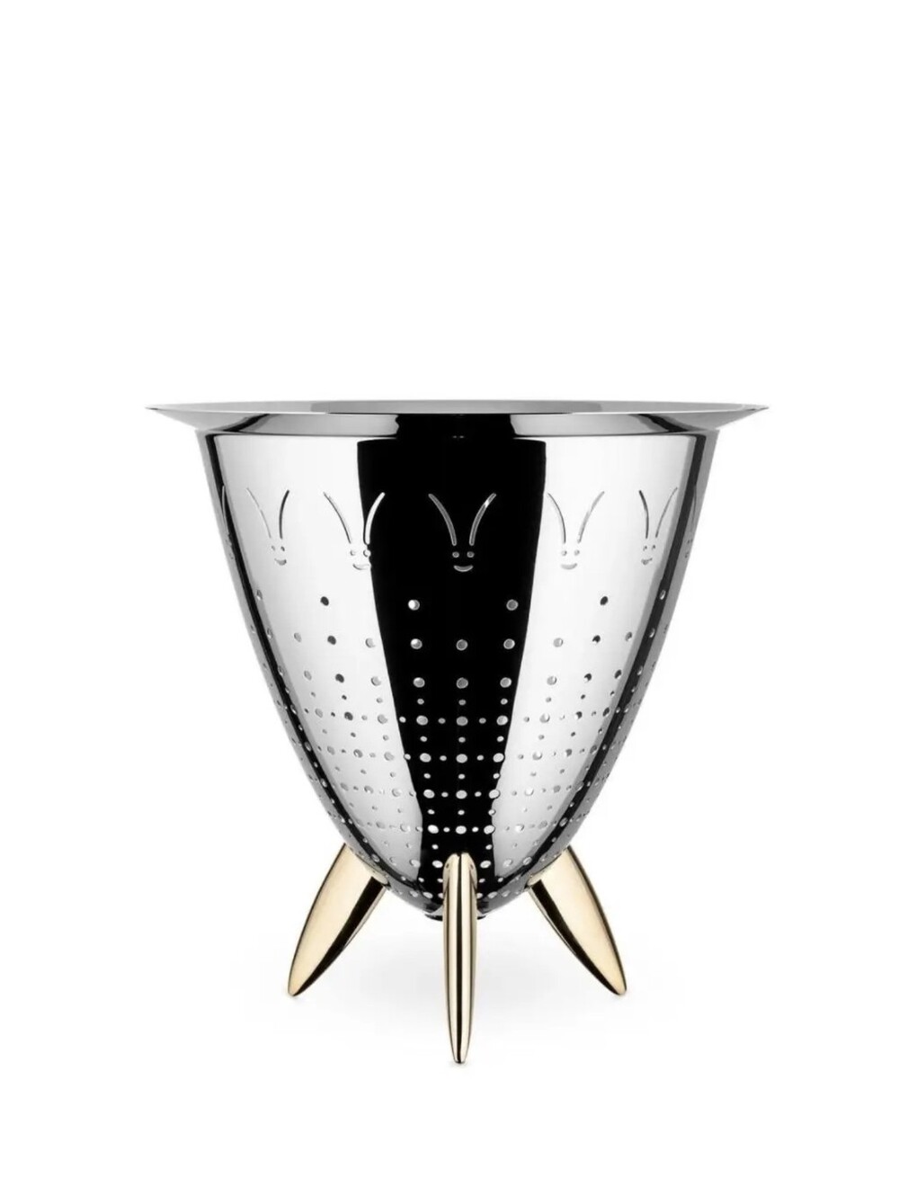 Alessi Stainless Steel Colander with Gold Legs